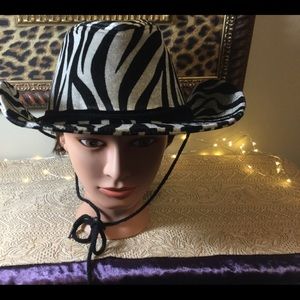 Zebra print cowgirl hat